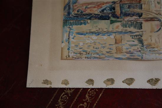 Paul Signac (1863-1935) Les Maisons du Port, St Tropez 1914, 12.25 x 15.5in.